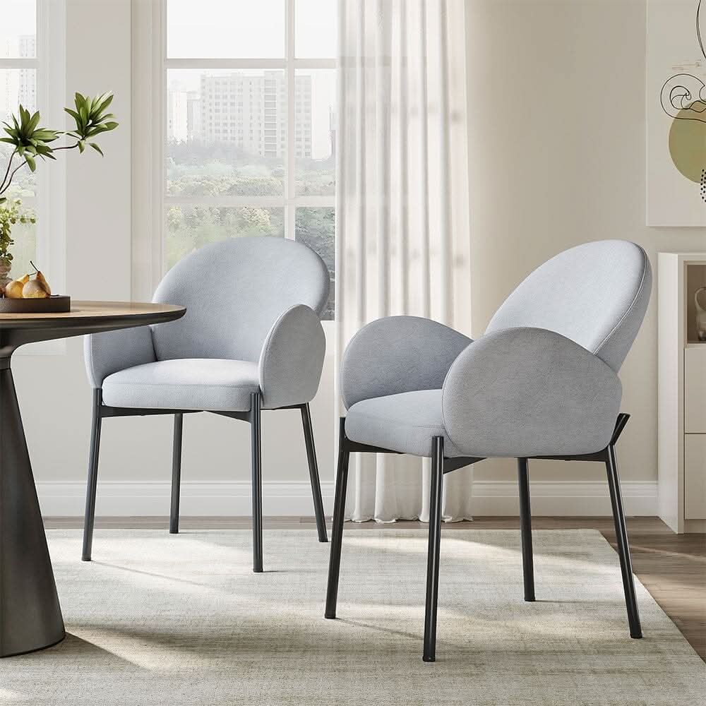 Upholstered Fabric Dining Chair Modern Comfort — view 7