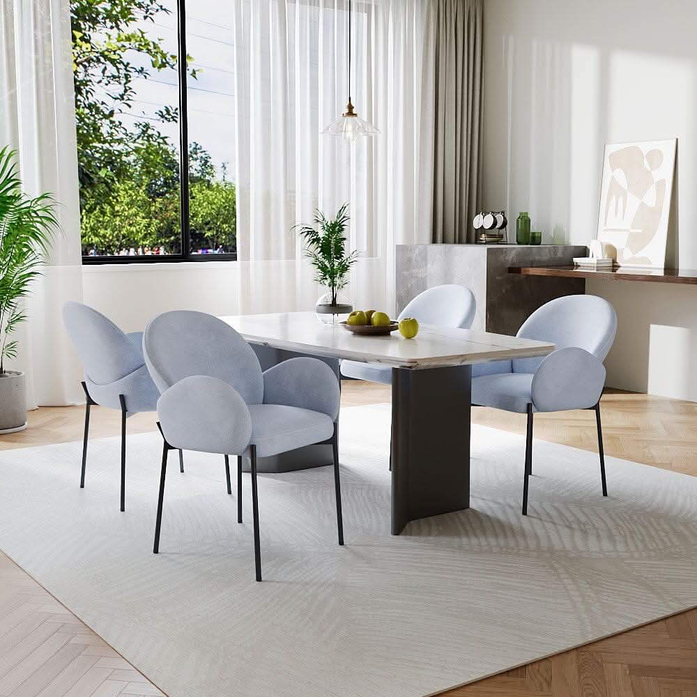 Upholstered Fabric Dining Chair Modern Comfort — view 8