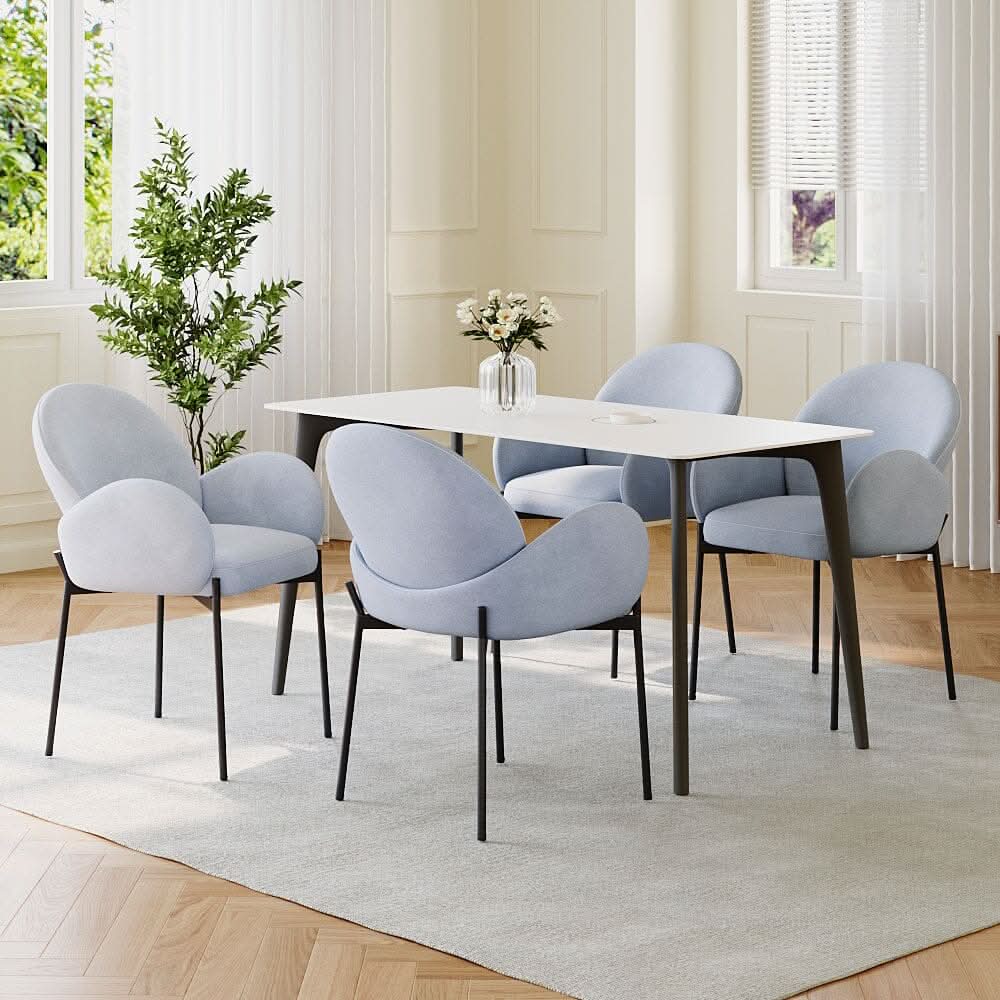 Upholstered Fabric Dining Chair Modern Comfort — view 9